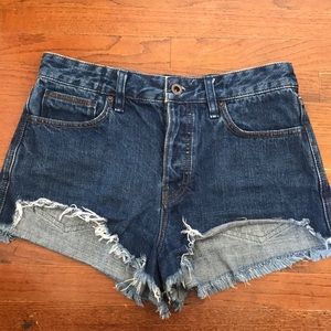 Free People Dark Blue Jean Shorts